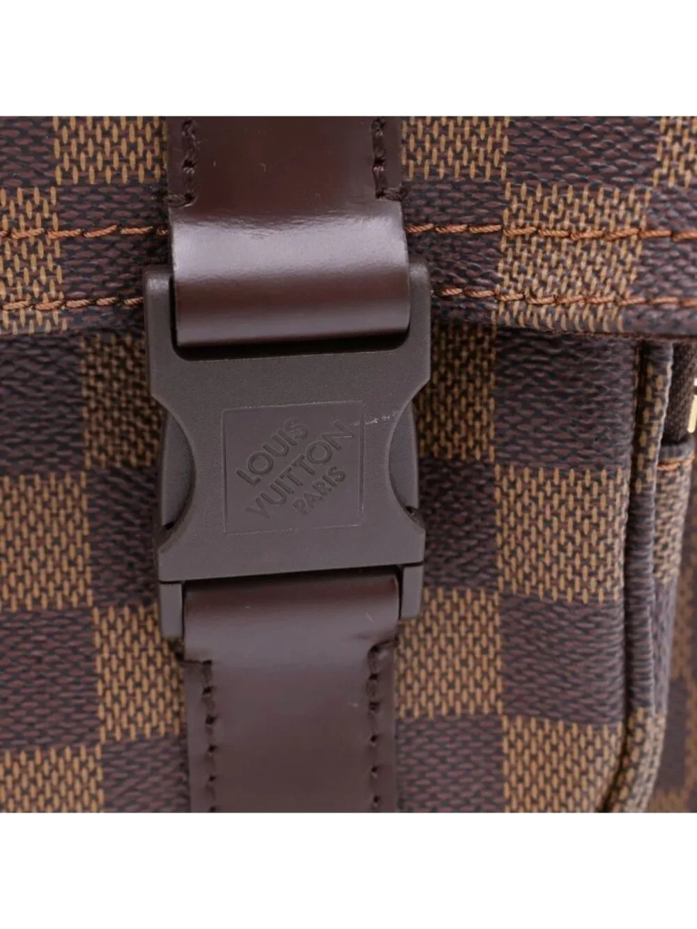 Louis Vuitton Messenger Melville Damier Leather Shoulder Bag Brown